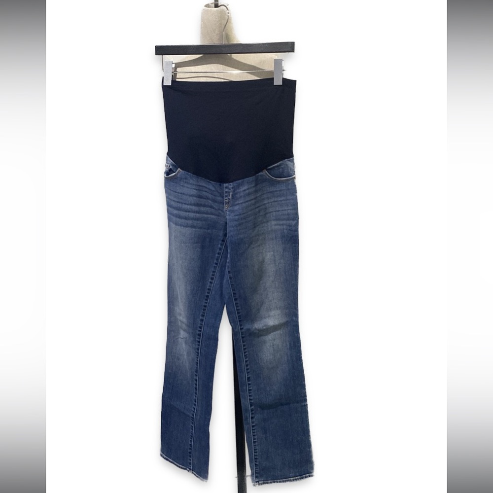 Liz Lange Jeans Womens Size 4 Maternity Boot Cut Blue Dark Washed Denim